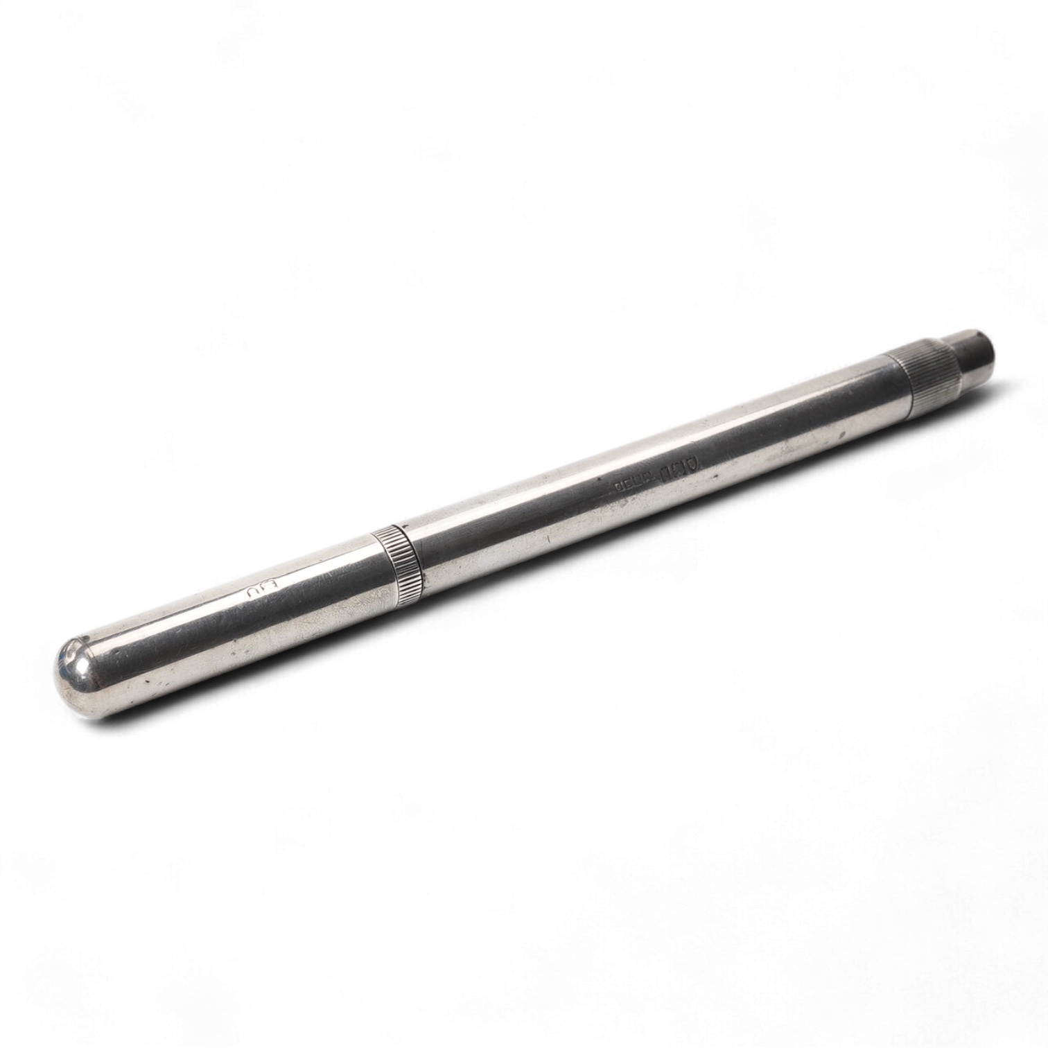 A De la Rue Onoto Sterling silver piston filler with fine flexible nib and over-and-under feed